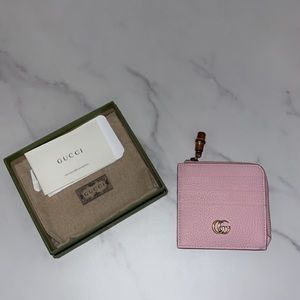 Gucci sugar pink bamboo card case